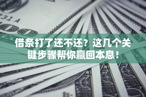 济南借条打了还不还？这几个关键步骤帮你赢回本息！