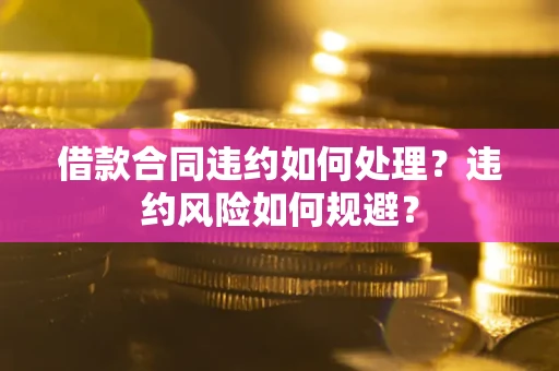济南借款合同违约如何处理？违约风险如何规避？