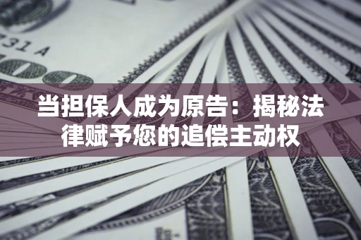 济南当担保人成为原告：揭秘法律赋予您的追偿主动权