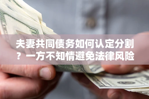 济南夫妻共同债务如何认定分割？一方不知情避免法律风险必看！